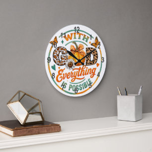 Mit Gott ist alles möglich Große Wanduhr