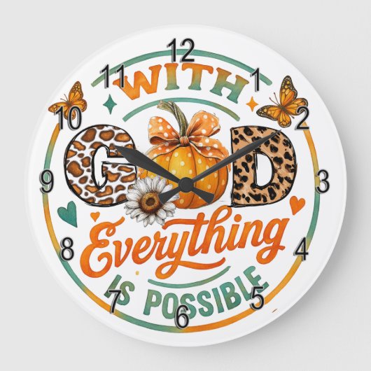 Mit Gott ist alles möglich Große Wanduhr (Vorderseite)