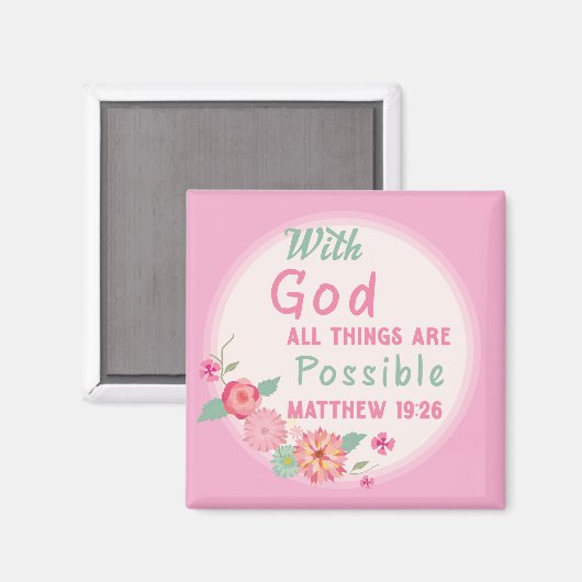 Mit Gott ist alles möglich Magnet (Vorderseite/Rückseite)