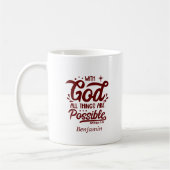 Mit Gott ist alles möglich Mathew 19:26 Kaffeetasse (Links)