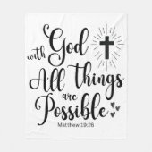 Mit Gott ist alles möglich - Matthew 19:26 Fleecedecke (Vorderseite)