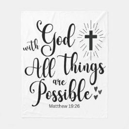 Mit Gott ist alles möglich - Matthew 19:26 Fleecedecke