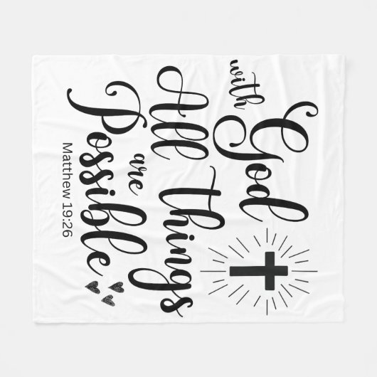 Mit Gott ist alles möglich - Matthew 19:26 Fleecedecke (Vorderseite (Horizontal))