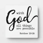 Mit Gott ist alles möglich Matthew 19:26 Fotoplatte (Vorderseite)