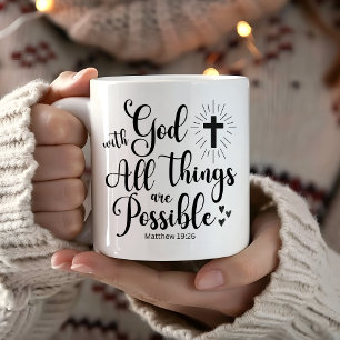 Mit Gott ist alles möglich - Matthew 19:26 Kaffeetasse