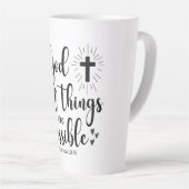 Mit Gott ist alles möglich - Matthew 19:26 Milchtasse (Rechte Ecke)