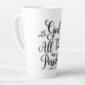 Mit Gott ist alles möglich - Matthew 19:26 Milchtasse (Linke Ecke)