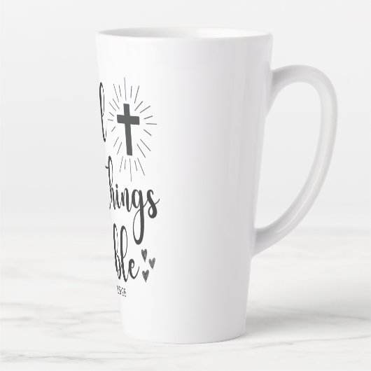 Mit Gott ist alles möglich - Matthew 19:26 Milchtasse (Rechts)