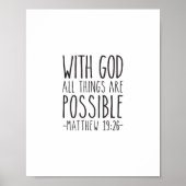 Mit Gott ist alles möglich, Matthew 19:26 Poster (Vorne)