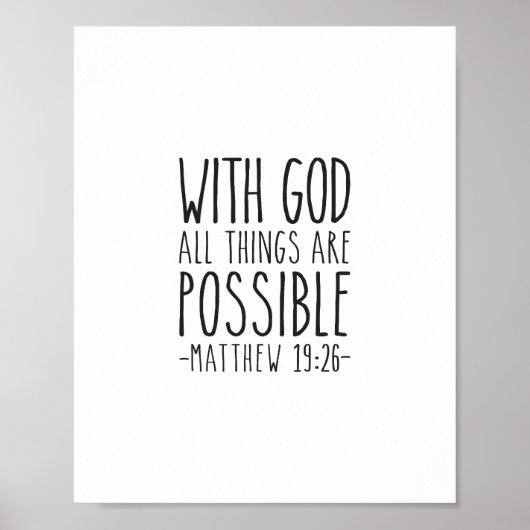 Mit Gott ist alles möglich, Matthew 19:26 Poster (Vorne)