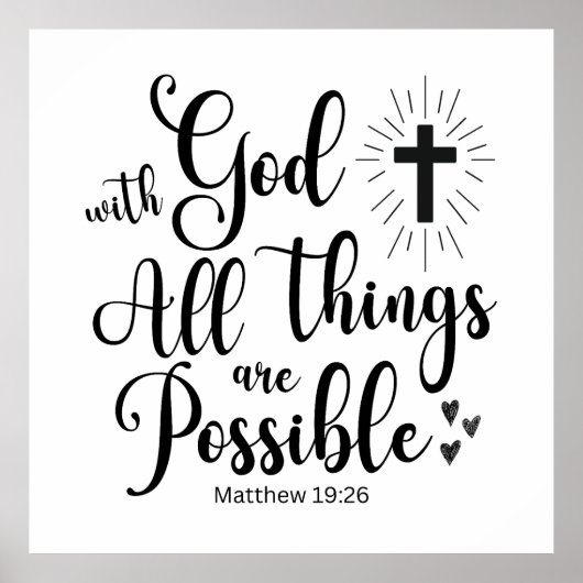 Mit Gott ist alles möglich - Matthew 19:26 Poster (Vorne)