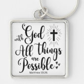 Mit Gott ist alles möglich - Matthew 19:26 Schlüsselanhänger (Vorne)