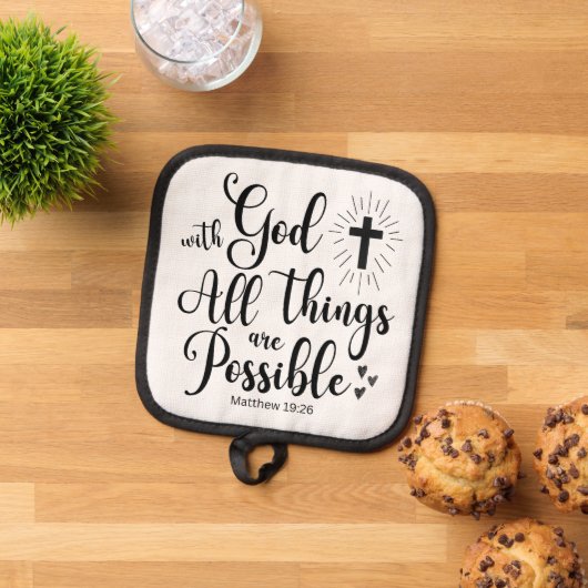 Mit Gott ist alles möglich - Matthew 19:26 Topflappen (Oben Unten)