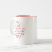 Mit Gott ist alles möglich - Matthew 19:26 Zweifarbige Tasse (Vorderseite Links)