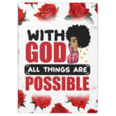 Mit Gott ist alles möglich, melanin schwarz sis Klemmbrett (Rückseite)