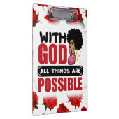 Mit Gott ist alles möglich, melanin schwarz sis Klemmbrett (Rechts)