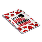 Mit Gott ist alles möglich, melanin schwarz sis Notizblock (Rechte Seite)