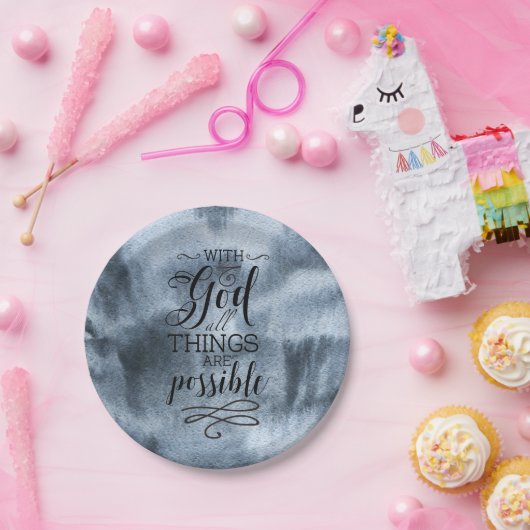 Mit Gott ist alles möglich Pappteller (Party)