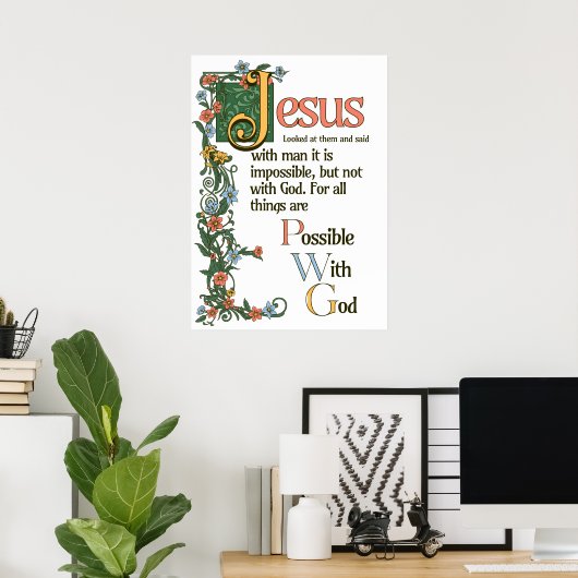 Mit Gott ist alles möglich Poster (Heimbüro)