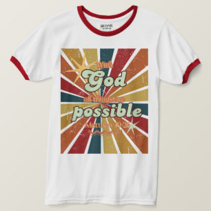 Mit Gott ist alles möglich Retro tee unisex