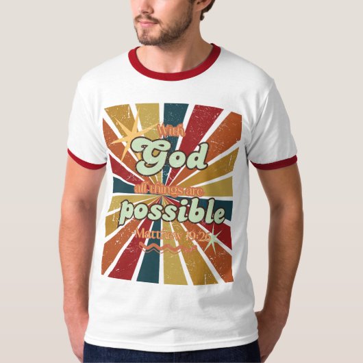 Mit Gott ist alles möglich Retro tee unisex (Vorderseite)