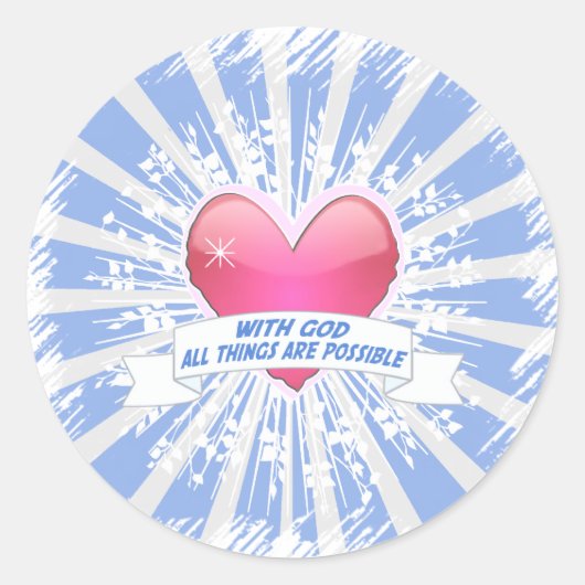 Mit Gott ist alles möglich Runder Aufkleber (Vorderseite)