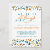 Mit Gott ist alles möglich Schmetterling Grad Einladung (Vorderseite)