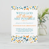 Mit Gott ist alles möglich Schmetterling Grad Einladung (Stehend Vorderseite)