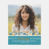 Mit Gott ist alles möglich Schmetterling Grad Fleecedecke (Vorderseite)