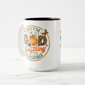 Mit Gott ist alles möglich Zweifarbige Tasse (Vorderseite Links)