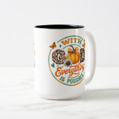 Mit Gott ist alles möglich Zweifarbige Tasse (VorderseiteRechts)