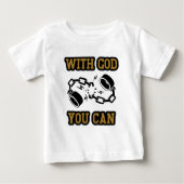 Mit Gott kannst du den Glauben stärken Baby T-shirt (Vorderseite)