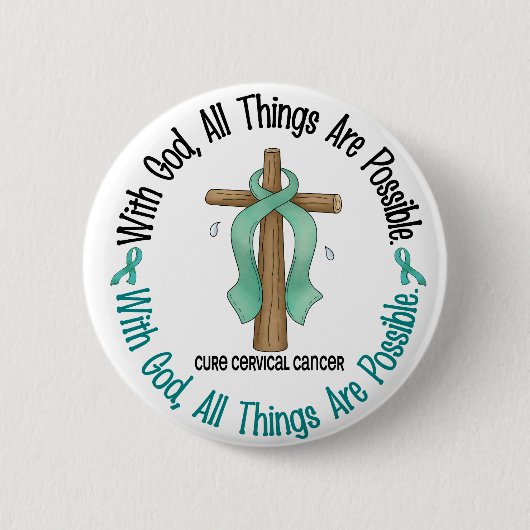 MIT GOTT-KREUZ Gebärmutterkrebs-T - Shirts u. Button (Vorderseite)