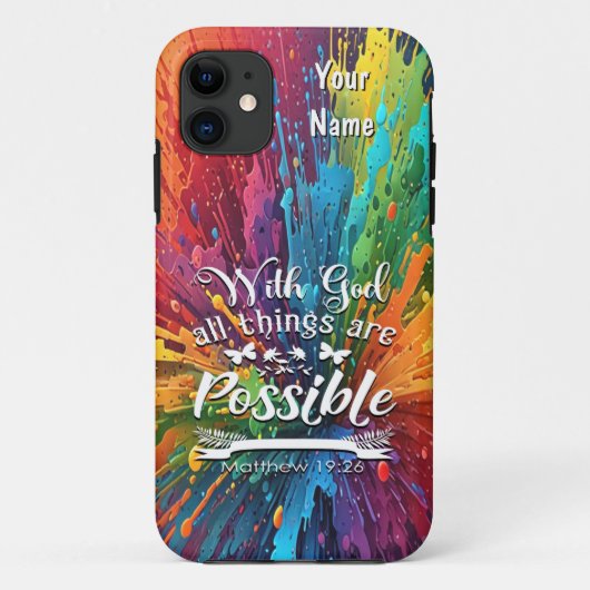 Mit Gott Matthew 19-26 Case-Mate iPhone Hülle (Rückseite)