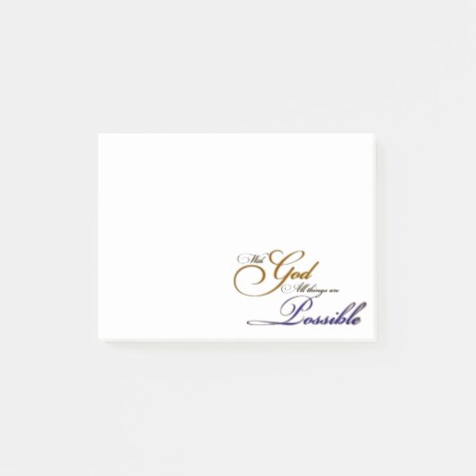 Mit Gott Post-it Klebezettel (Vorderseite)