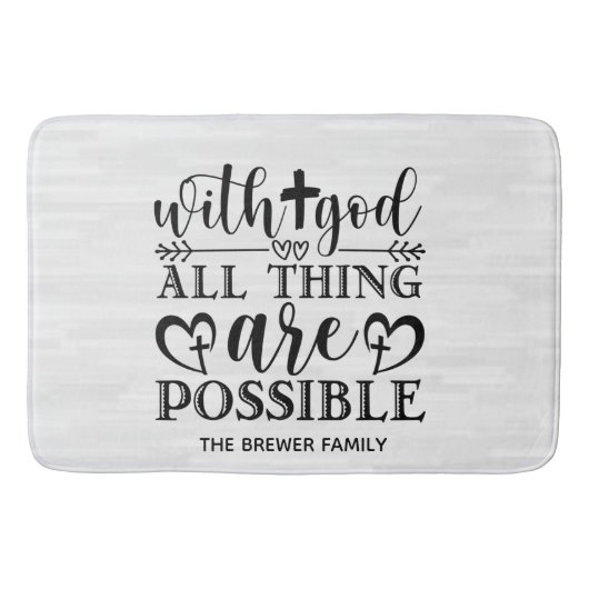 Mit Gott sind alle Dinge möglich Bath Mat Badematte (Vorderseite)