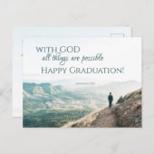 Mit Gott sind alle Dinge möglich Bibel Abschluss Postkarte (Vorne/Hinten)