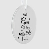 Mit Gott sind alle Dinge möglich Bibel Verse Ornament (Vorderseite)