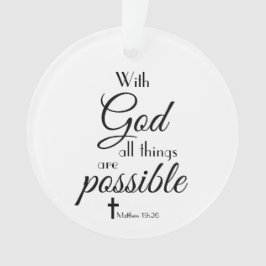 Mit Gott sind alle Dinge möglich Bibel Verse Ornament