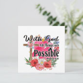Mit Gott sind alle Dinge möglich Christliche Karte (Stehend Vorderseite)