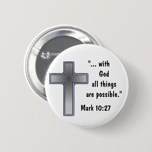 Mit Gott sind alle Dinge möglich Christliche Taste Button (Vorne & Hinten)