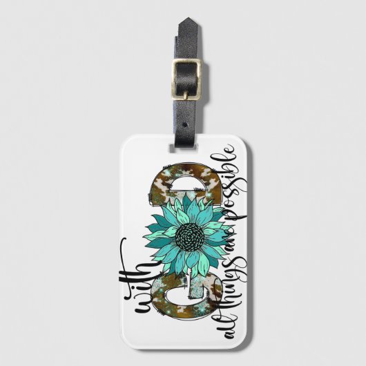 Mit Gott sind alle Dinge möglich Gepäckanhänger (Vorderseite Vertikal)