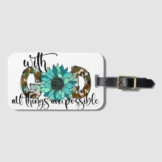 Mit Gott sind alle Dinge möglich Gepäckanhänger (Vorderseite (Horizontal))