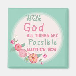 Mit Gott sind alle Dinge möglich (leicht Aquamarin Magnet