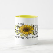MIT GOTT SIND ALLE DINGE MÖGLICH SONNENBLÜTER TASSE (Zentrum)
