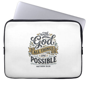 Mit Gott sind alle Dinge möglich Vintage-Christen Laptopschutzhülle