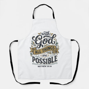 Mit Gott sind alle Dinge möglich Vintage Christlic Schürze