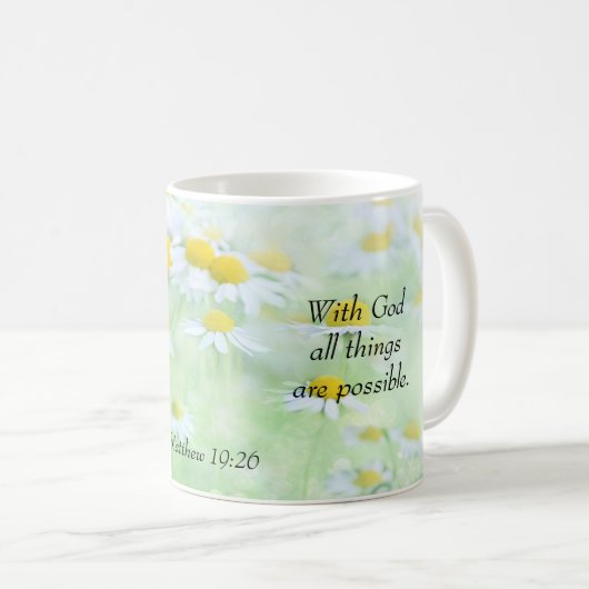 Mit Gott sind alle Sachen - Matthew-19:26 möglich Kaffeetasse (VorderseiteRechts)
