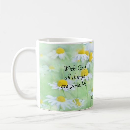 Mit Gott sind alle Sachen - Matthew-19:26 möglich Kaffeetasse (Links)