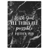 Mit Gott sind alle Sachen mögliche christliche Klemmbrett (Rückseite)